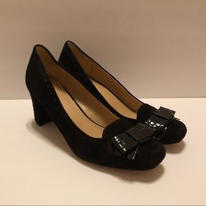 Circa Joan & David suede/patent leather heels